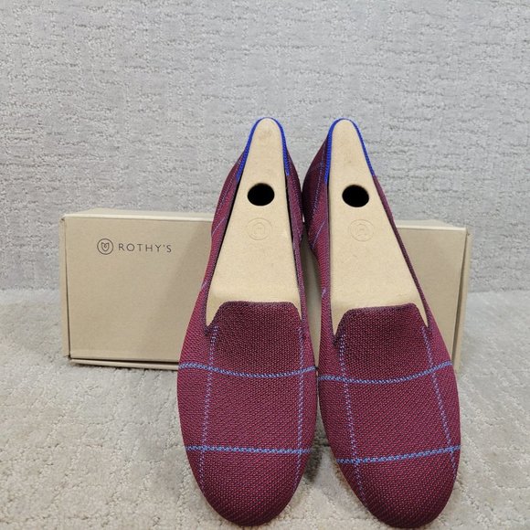 Rothy's Shoes - ROTHY'S The Loafer Women's Size US 11 Burgundy Grid Slip On Flat Shoes